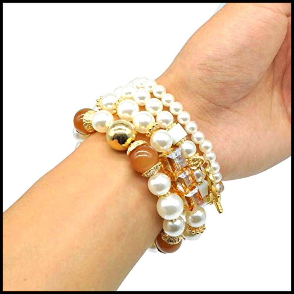 Stretch Stackable Bracelet Set Bohemian Charm Bea… - image 3